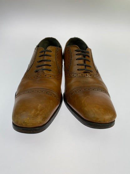 【現状渡し品】【メンズ】 alfredoBANNISTER アルフレッドバニスター STRAIGHT CHIP DRESS SHOES ストレートチップ ドレスシューズ 革靴 165-251008-kk-12-min サイズ：40 カラー：ブラウン 万代Net店