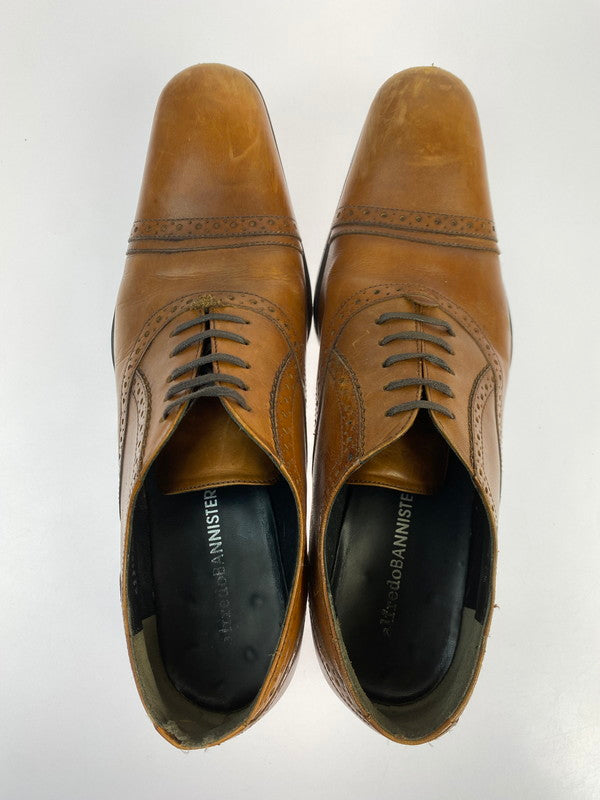 【現状渡し品】【メンズ】 alfredoBANNISTER アルフレッドバニスター STRAIGHT CHIP DRESS SHOES ストレートチップ ドレスシューズ 革靴 165-251008-kk-12-min サイズ：40 カラー：ブラウン 万代Net店