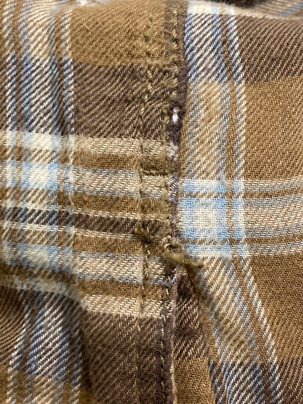 【中古品】【メンズ】 ARROW BLUE JEANS アローブルージーンズ WORK WEAR CHECK QUILTING JACKET チェックシャツ ジャケット アウター 146-251015-AS-17-min サイズ：L カラー：ブラウン 万代Net店