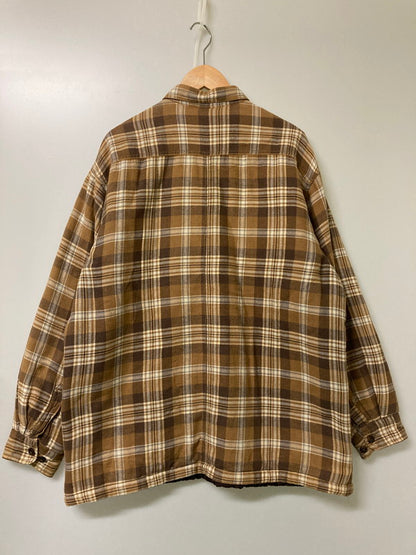 【中古品】【メンズ】 ARROW BLUE JEANS アローブルージーンズ WORK WEAR CHECK QUILTING JACKET チェックシャツ ジャケット アウター 146-251015-AS-17-min サイズ：L カラー：ブラウン 万代Net店