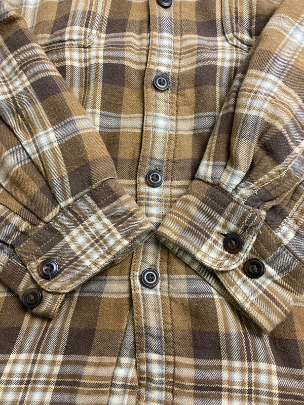 【中古品】【メンズ】 ARROW BLUE JEANS アローブルージーンズ WORK WEAR CHECK QUILTING JACKET チェックシャツ ジャケット アウター 146-251015-AS-17-min サイズ：L カラー：ブラウン 万代Net店