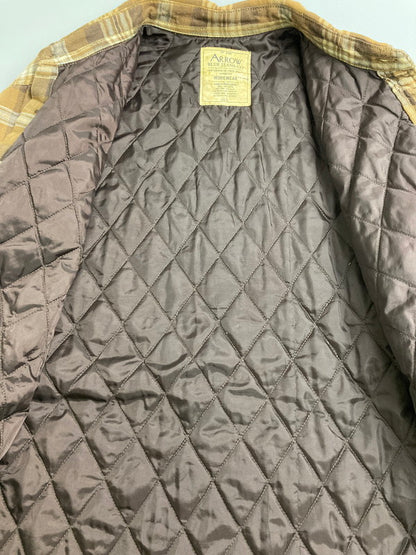【中古品】【メンズ】 ARROW BLUE JEANS アローブルージーンズ WORK WEAR CHECK QUILTING JACKET チェックシャツ ジャケット アウター 146-251015-AS-17-min サイズ：L カラー：ブラウン 万代Net店