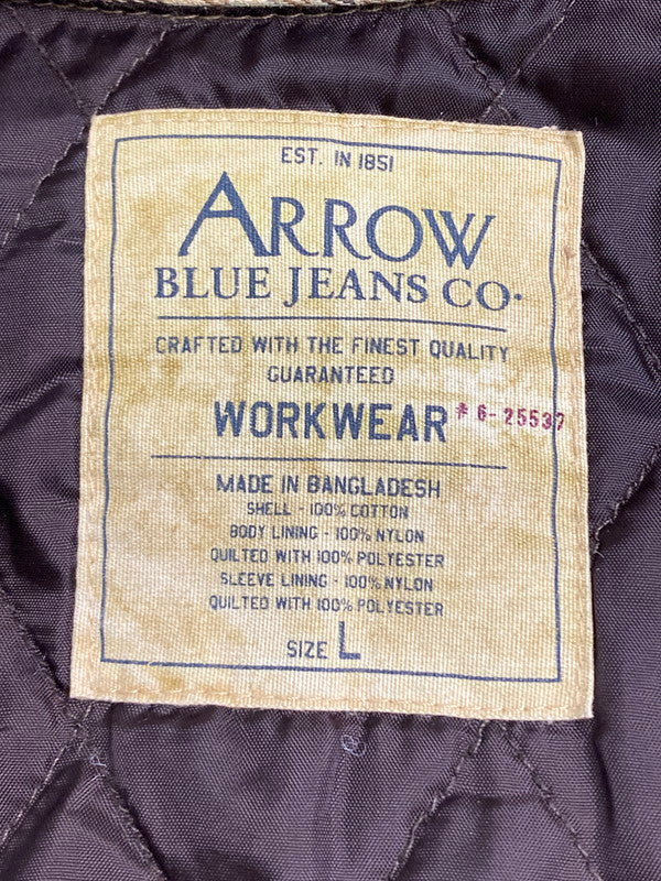 【中古品】【メンズ】 ARROW BLUE JEANS アローブルージーンズ WORK WEAR CHECK QUILTING JACKET チェックシャツ ジャケット アウター 146-251015-AS-17-min サイズ：L カラー：ブラウン 万代Net店