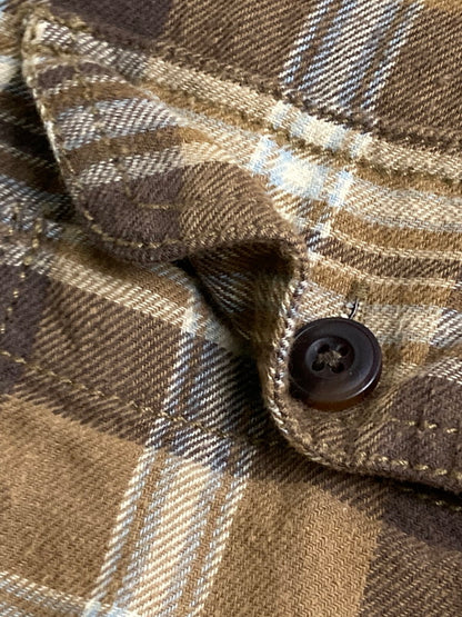 【中古品】【メンズ】 ARROW BLUE JEANS アローブルージーンズ WORK WEAR CHECK QUILTING JACKET チェックシャツ ジャケット アウター 146-251015-AS-17-min サイズ：L カラー：ブラウン 万代Net店