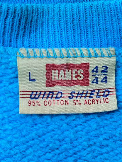 【現状渡し品】【メンズ】 HANES ヘインズ 60's EMPIRE CYCLE SPOKANE PRINT SWEAT VINTAGE エンパイア サイクル スポーカン プリントスウェット トップス トレーナー ヴィンテージ 146-251008-kk-45-min サイズ：L カラー：ターコイズブルー 万代Net店