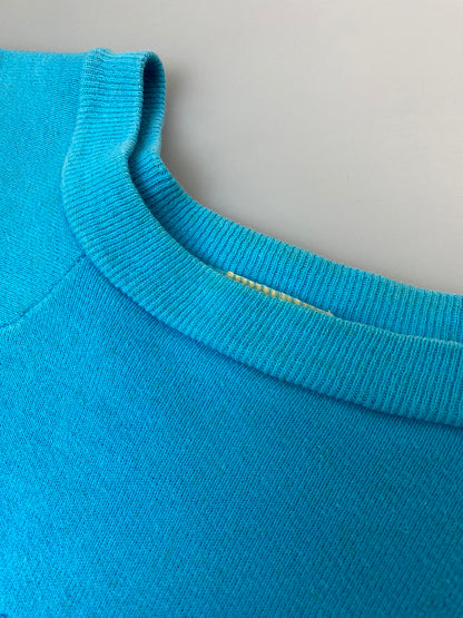 【現状渡し品】【メンズ】 HANES ヘインズ 60's EMPIRE CYCLE SPOKANE PRINT SWEAT VINTAGE エンパイア サイクル スポーカン プリントスウェット トップス トレーナー ヴィンテージ 146-251008-kk-45-min サイズ：L カラー：ターコイズブルー 万代Net店