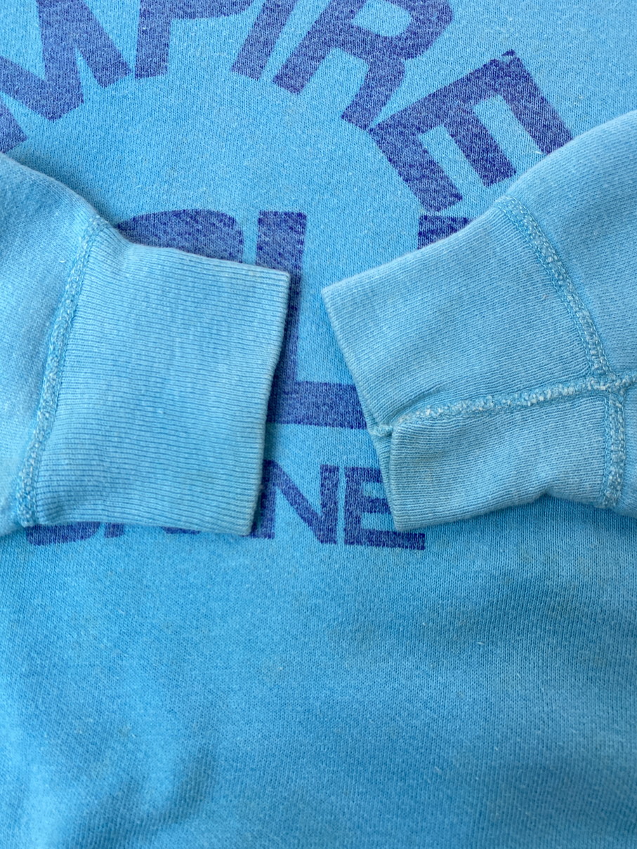 【現状渡し品】【メンズ】 HANES ヘインズ 60's EMPIRE CYCLE SPOKANE PRINT SWEAT VINTAGE エンパイア サイクル スポーカン プリントスウェット トップス トレーナー ヴィンテージ 146-251008-kk-45-min サイズ：L カラー：ターコイズブルー 万代Net店