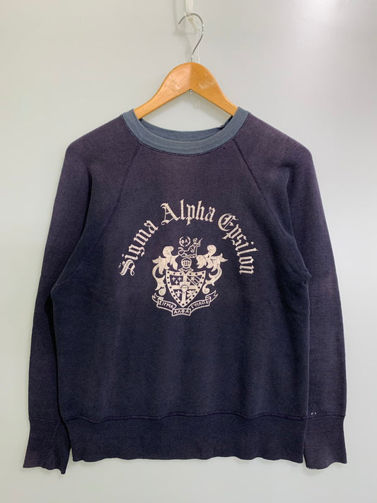【中古品】【メンズ】 UNKNOWN アンノウン 60S フロッキープリント ナス紺 SWEATSHIRT スウェットシャツ メンズ トップス ヴィンテージ 60年代 トレーナー 146-251003-em-12-min カラー：ナス紺 万代Net店