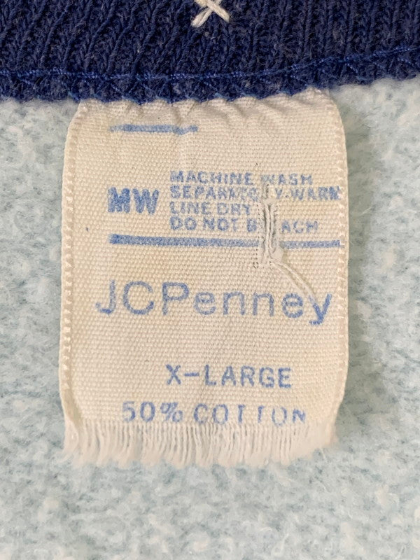 【現状渡し品】【メンズ】 JCPENNEY ジェーシーペニー 70S 00 プリント 半袖スウェット 146-250927-ks-46-min サイズ：XL カラー：ブルー系 万代Net店
