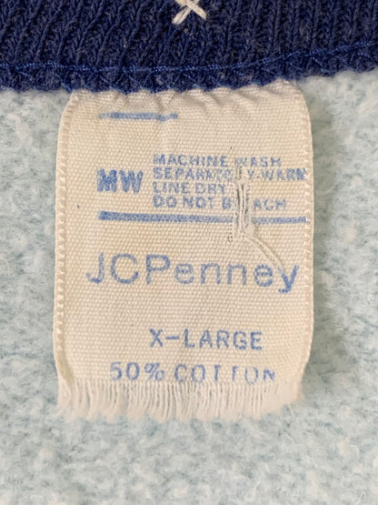 【現状渡し品】【メンズ】 JCPENNEY ジェーシーペニー 70S 00 プリント 半袖スウェット 146-250927-ks-46-min サイズ：XL カラー：ブルー系 万代Net店