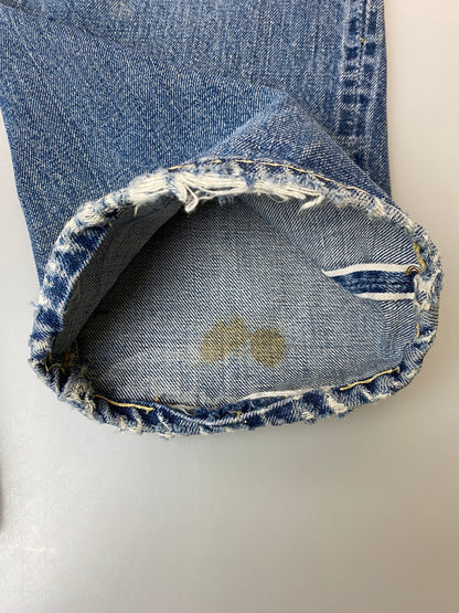 【現状渡し品】【メンズ】 Levi's リーバイス 60's 501 DENIM PANTS VINTAGE 60年代 501 デニムパンツ ボトムス ジーンズ BIG E ボタン裏 刻印2 イエローステッチ Vステッチ ヴィンテージ 157-251008-kk-44-min サイズ：表記無し 下記参照 カラー：ライトインディゴ 万代Net店