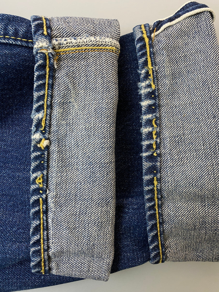 【現状渡し品】【メンズ】 Levi's リーバイス 60's 501 DENIM PANTS VINTAGE 60年代 501 デニムパンツ ボトムス ジーンズ BIG E ボタン裏 刻印6 イエローステッチ Vステッチ ヴィンテージ 157-251008-kk-43-min サイズ：表記無し 下記参照 カラー：ライトインディゴ 万代Net店