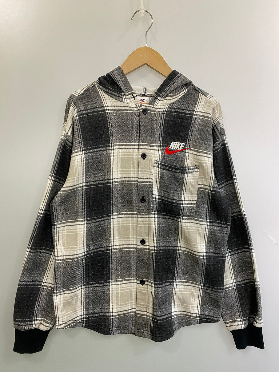【中古品】【メンズ】 Supreme シュプリーム × NIKE ナイキ 別注 コラボ 18AW PLAID HOODED SWEATSHIRT AR5572-010 プレイド フーデッド スウェットシャツ トップス パーカー 149-250930-kk-25-min サイズ：S カラー：ブラック/ホワイト 万代Net店