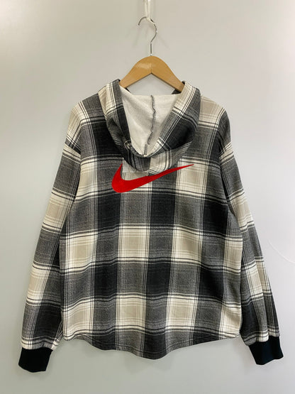 【中古品】【メンズ】 Supreme シュプリーム × NIKE ナイキ 別注 コラボ 18AW PLAID HOODED SWEATSHIRT AR5572-010 プレイド フーデッド スウェットシャツ トップス パーカー 149-250930-kk-25-min サイズ：S カラー：ブラック/ホワイト 万代Net店