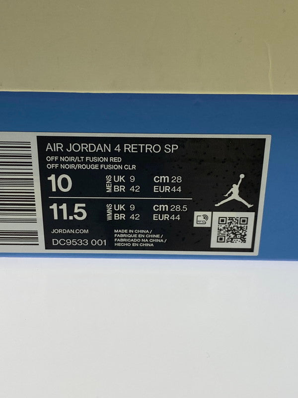 【中古品】【メンズ】 NIKE ナイキ × UNION ユニオン 別注 コラボ AIR JORDAN 4 RETRO SP DC9533-001 エア ジョーダン 4 レトロ スペシャル スニーカー 靴 160-251002-kk-17-min カラー：OFF NOIR/LIGHT FUSION RED 万代Net店