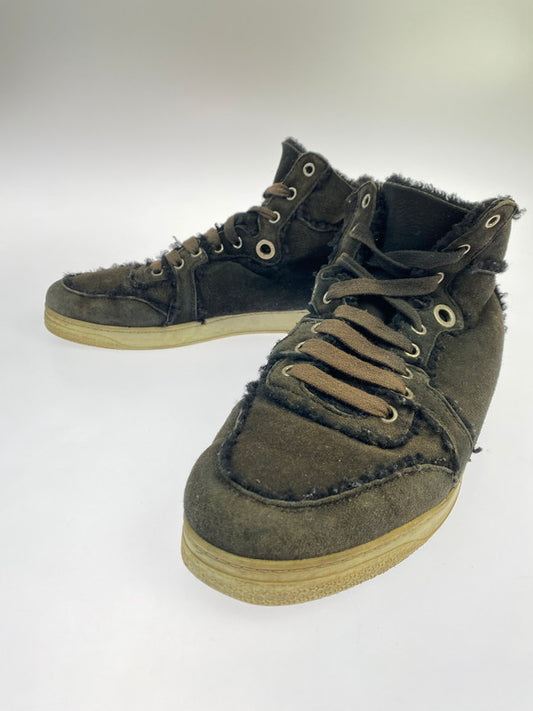 【現状渡し品】【メンズ】 GUCCI グッチ MOUTON HI CUT SNEAKERS ムートンハイカット スニーカー 靴 162-251002-kk-34-min カラー：ブラウン 万代Net店