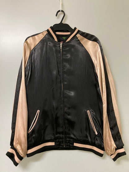 【現状渡し品】【メンズ】 花旅楽団 花柄刺繍 スカジャン アウター 147-251018-ks-27-min サイズ：XL カラー：サーモンピンク系 万代Net店