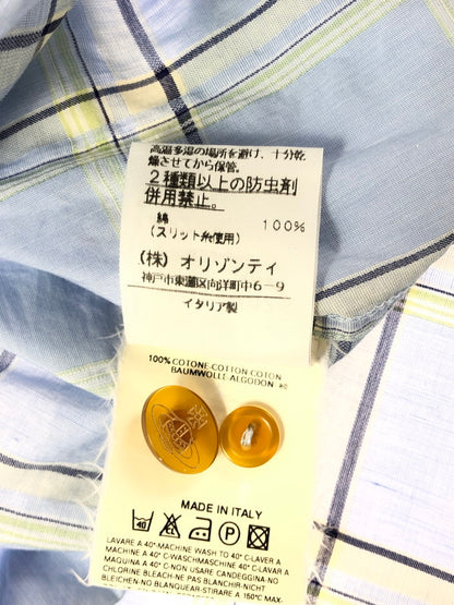 【中古品】【メンズ】 VIVIENNE WESTWOOD MAN ヴィヴィアンウエストウッド マン L/S CHECK SHIRT 6114M ロングスリーブ チェック シャツ トップス 141-260509-rt-09-tag サイズ：3 カラー：ブルー 万代Net店