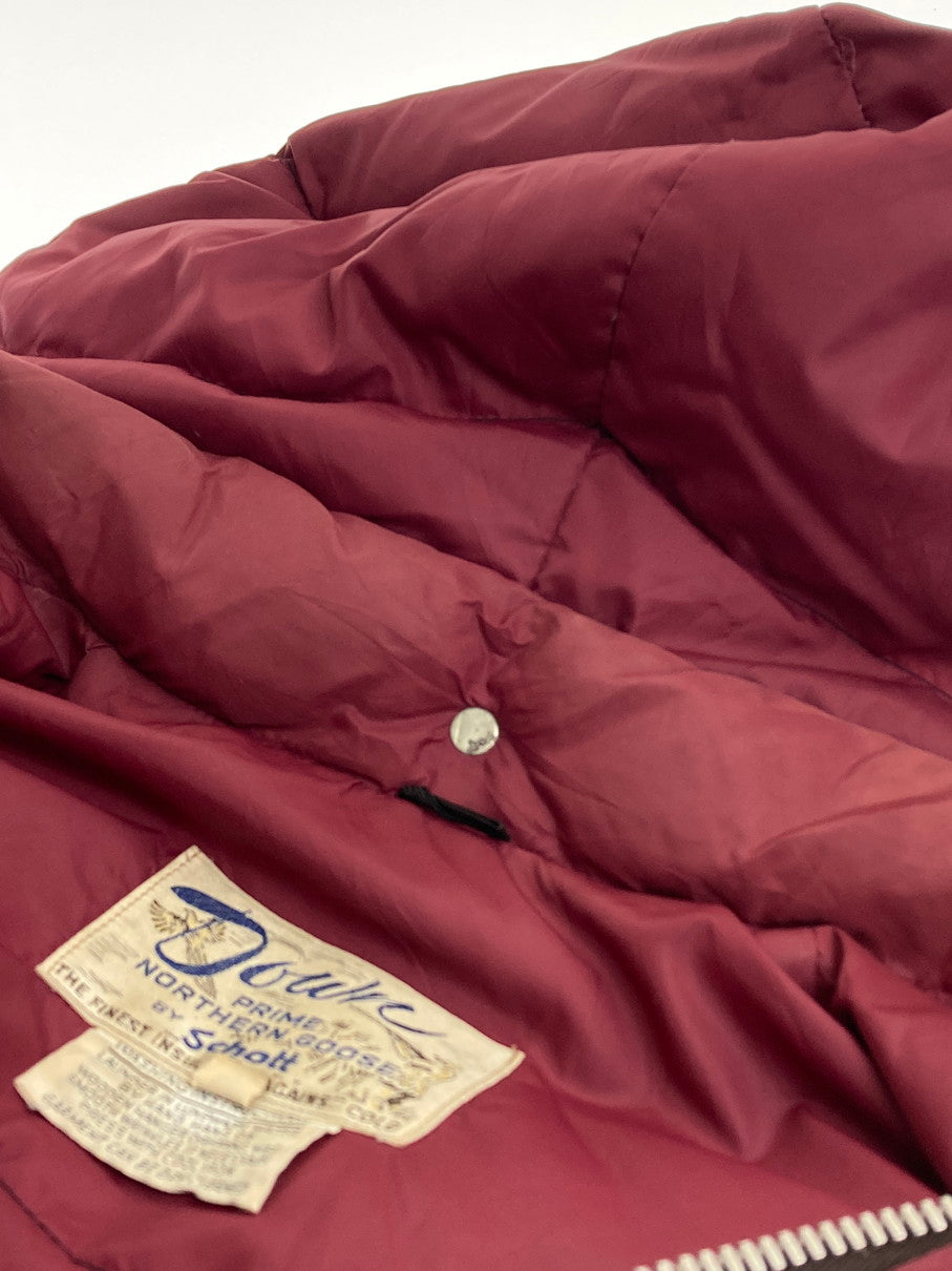 【現状渡し品】【メンズ】 SCHOTT ショット PRIME NORTHERN GOOSE 70S DOWN JACKET 70年代 プライム ノーザン グース ダウンジャケット アウター 146-251022-cn-08-min サイズ：XS カラー：ワインレッド 万代Net店