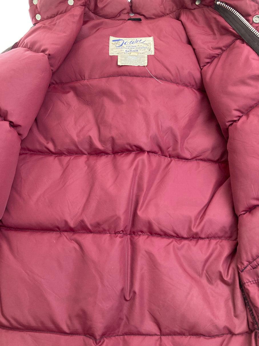 【現状渡し品】【メンズ】 SCHOTT ショット PRIME NORTHERN GOOSE 70S DOWN JACKET 70年代 プライム ノーザン グース ダウンジャケット アウター 146-251022-cn-08-min サイズ：XS カラー：ワインレッド 万代Net店