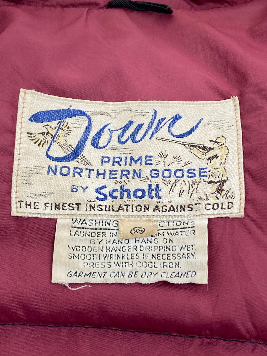 【現状渡し品】【メンズ】 SCHOTT ショット PRIME NORTHERN GOOSE 70S DOWN JACKET 70年代 プライム ノーザン グース ダウンジャケット アウター 146-251022-cn-08-min サイズ：XS カラー：ワインレッド 万代Net店