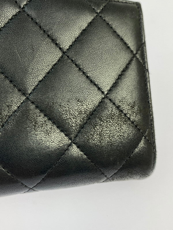 【現状渡し品】【レディース】 CHANEL シャネル マトラッセ ラムスキン 二つ折り長財布 A50096 ロングウォレット レザーウォレット 181-251016-kk-24-min カラー：ブラック 万代Net店
