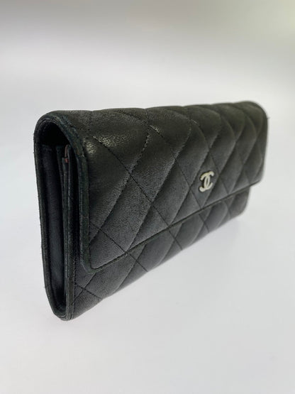【現状渡し品】【レディース】 CHANEL シャネル マトラッセ ラムスキン 二つ折り長財布 A50096 ロングウォレット レザーウォレット 181-251016-kk-24-min カラー：ブラック 万代Net店