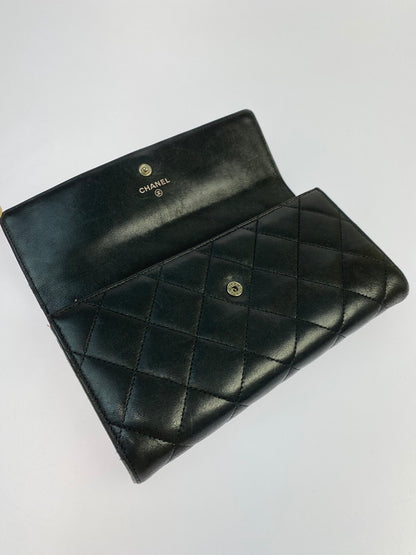 【現状渡し品】【レディース】 CHANEL シャネル マトラッセ ラムスキン 二つ折り長財布 A50096 ロングウォレット レザーウォレット 181-251016-kk-24-min カラー：ブラック 万代Net店