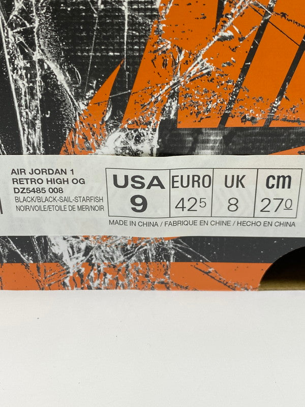 【未使用品】【メンズ】 NIKE ナイキ AIR JORDAN 1 RETRO HIGH OG SHATTERED BACKBOARD (2025) DZ5485-008 エアジョーダン 1 レトロ ハイ オリジナル シャッタード バックボード 2025 スニーカー 靴 160-251002-kk-08-min カラー：BLACK/BLACK-SAIL STARFISH 万代Net店