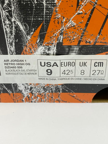 【未使用品】【メンズ】 NIKE ナイキ AIR JORDAN 1 RETRO HIGH OG SHATTERED BACKBOARD (2025) DZ5485-008 エアジョーダン 1 レトロ ハイ オリジナル シャッタード バックボード 2025 スニーカー 靴 160-251002-kk-08-min カラー：BLACK/BLACK-SAIL STARFISH 万代Net店