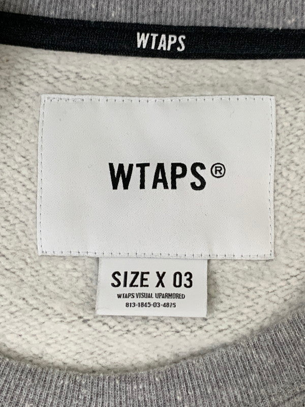【中古品】【メンズ】 WTAPS ダブルタップス 24AW SIGN 03 SWEATER CTPL 242ATDT-CSM25 クルーネックスウェット トップス トレーナー 142-250929-kk-17-min サイズ：M カラー：グレー 万代Net店