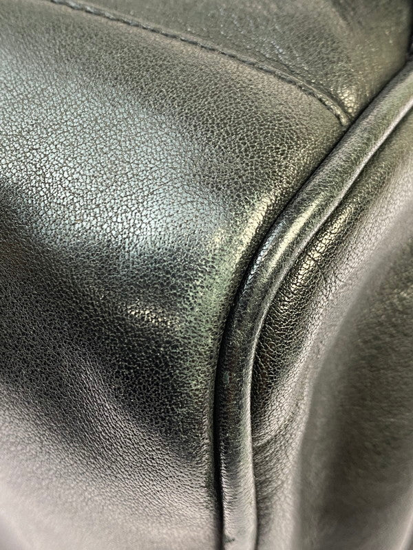 【中古品】【メンズ/レディース】 SAINT LAURENT PARIS サンローランパリ LEATHER MOUTON BACKPACK レザー マウンテン バックパック リュック カバン 180-251021-jt-04-min カラー：ブラック 万代Net店