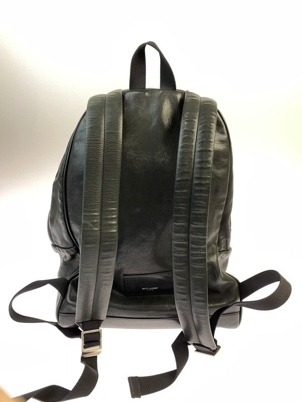 【中古品】【メンズ/レディース】 SAINT LAURENT PARIS サンローランパリ LEATHER MOUTON BACKPACK レザー マウンテン バックパック リュック カバン 180-251021-jt-04-min カラー：ブラック 万代Net店