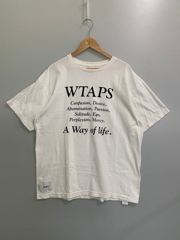【中古品】【メンズ】 WTAPS ダブルタップス 25SS CONTAINING 01/SS/COTTON コンテイニング ショートスリーブ コットンTシャツ 半袖 トップス 142-251110-kk-25-min サイズ：02 カラー：ホワイト 万代Net店