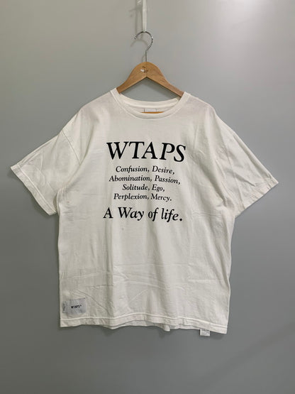 【中古品】【メンズ】 WTAPS ダブルタップス 25SS CONTAINING 01/SS/COTTON コンテイニング ショートスリーブ コットンTシャツ 半袖 トップス 142-251110-kk-25-min サイズ：02 カラー：ホワイト 万代Net店