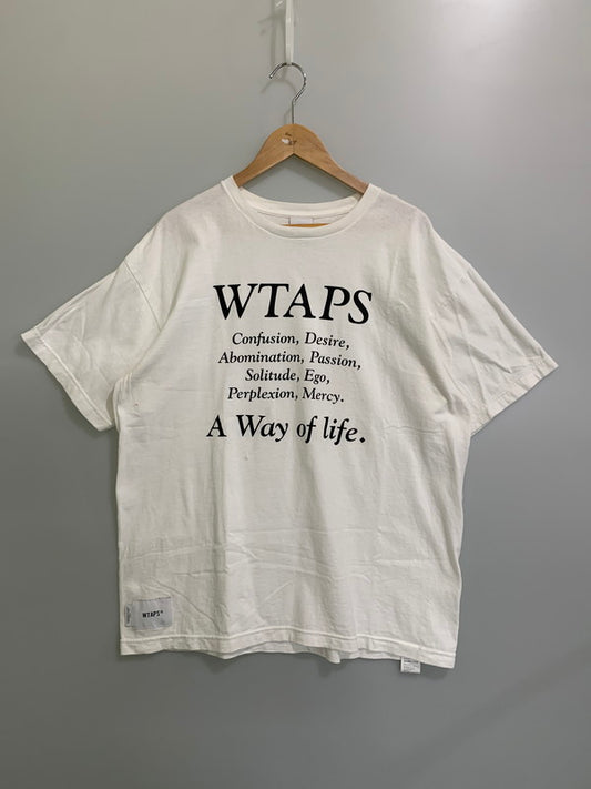 【中古品】【メンズ】 WTAPS ダブルタップス 25SS CONTAINING 01/SS/COTTON コンテイニング ショートスリーブ コットンTシャツ 半袖 トップス 142-251110-kk-25-min サイズ：02 カラー：ホワイト 万代Net店