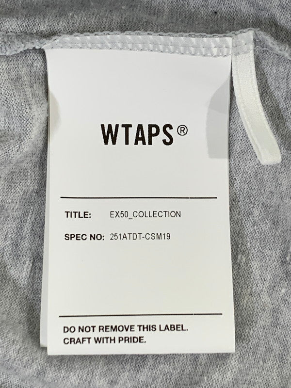 【中古品】【メンズ】 WTAPS ダブルタップス 25SS ACADEMY 01/SS/CTPL 251ATDT-CSM19 アカデミー Tシャツ 半袖 トップス 142-250929-kk-09-min サイズ：02 カラー：グレー 万代Net店