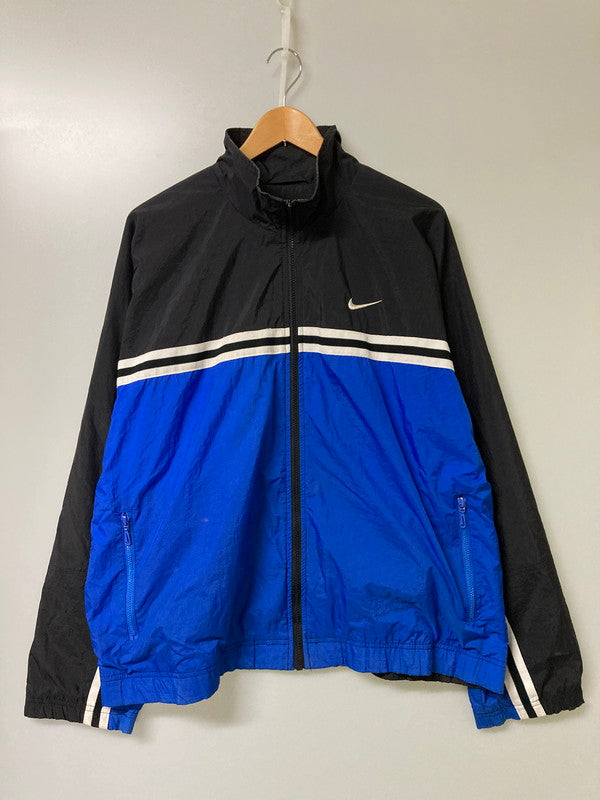 【現状渡し品】【メンズ】 NIKE ナイキ 90S NYLON JACKET ナイロンジャケット 146-251018-ks-41-min サイズ：L カラー：ブルー/ブラック 万代Net店