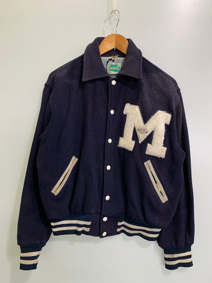 【現状渡し品】【メンズ】 MAPLE メイプル 60's VARSITY JACKET VINTAGE 60年代 バーシティージャケット アウター スタジャン ヴィンテージ 146-251008-kk-34-min サイズ：M カラー：ネイビー 万代Net店