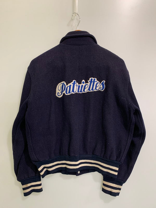 【現状渡し品】【メンズ】 MAPLE メイプル 60's VARSITY JACKET VINTAGE 60年代 バーシティージャケット アウター スタジャン ヴィンテージ 146-251008-kk-34-min サイズ：M カラー：ネイビー 万代Net店