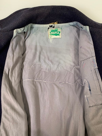 【現状渡し品】【メンズ】 MAPLE メイプル 60's VARSITY JACKET VINTAGE 60年代 バーシティージャケット アウター スタジャン ヴィンテージ 146-251008-kk-34-min サイズ：M カラー：ネイビー 万代Net店