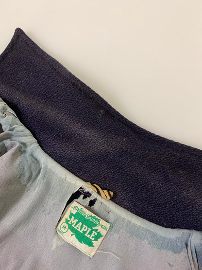 【現状渡し品】【メンズ】 MAPLE メイプル 60's VARSITY JACKET VINTAGE 60年代 バーシティージャケット アウター スタジャン ヴィンテージ 146-251008-kk-34-min サイズ：M カラー：ネイビー 万代Net店
