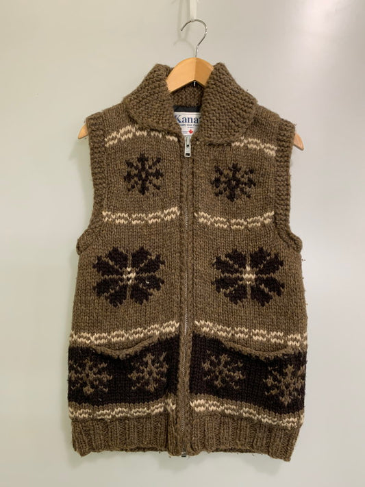 【中古品】【メンズ】 KANATA カナタ WOOL VEST 35123 ウール ベスト ニット 厚手 メンズ アウター ノルディック柄 50年代 ヴィンテージ 146-251109-em-25-min カラー：ブラウン 万代Net店