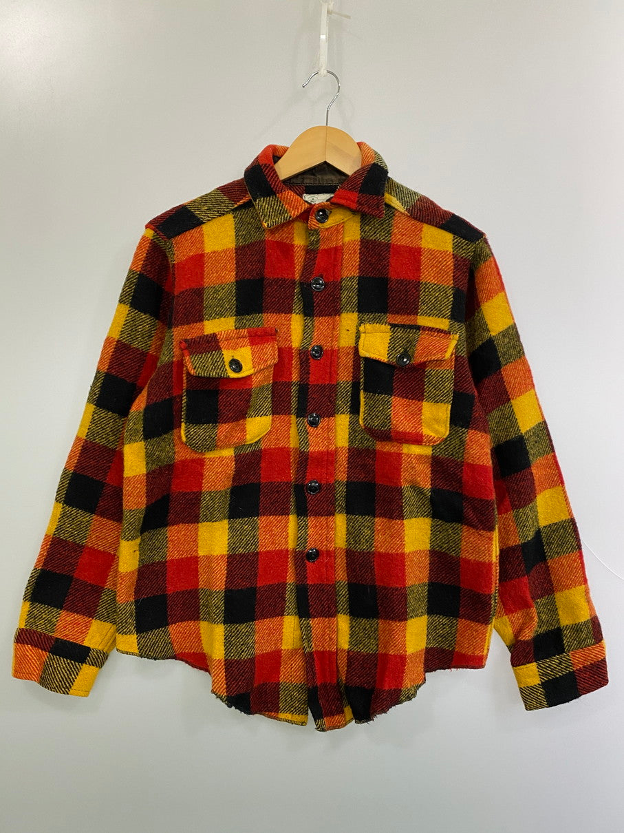 【中古品】【メンズ】 MELTON メルトン 60-70's BLOCK CHECK CPO WOOL SHIRT VINTAGE 60-70年代 ブロックチェック チーフペティーオフィサー ウールシャツ 長袖 トップス ヴィンテージ 146-251002-kk-56-min サイズ：表記無し 下記参照 カラー：マルチカラー 万代Net店