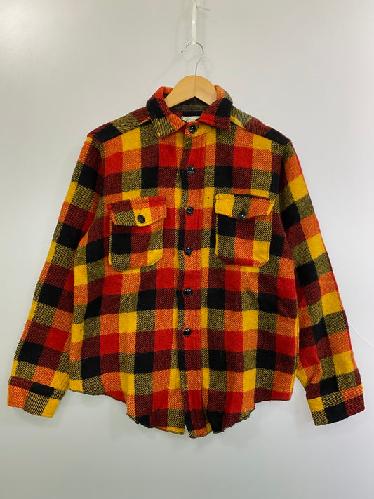 【中古品】【メンズ】 MELTON メルトン 60-70's BLOCK CHECK CPO WOOL SHIRT VINTAGE 60-70年代 ブロックチェック チーフペティーオフィサー ウールシャツ 長袖 トップス ヴィンテージ 146-251002-kk-56-min サイズ：表記無し 下記参照 カラー：マルチカラー 万代Net店
