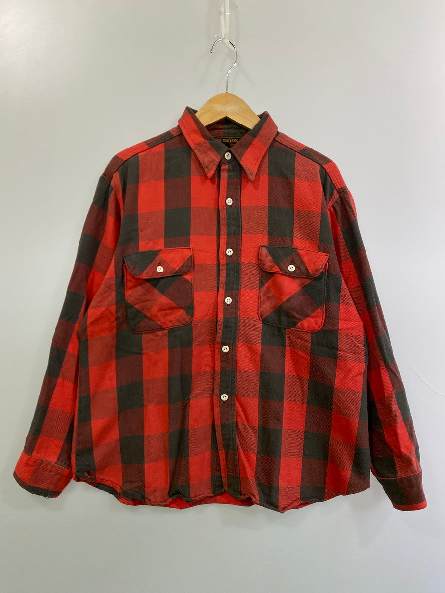 【中古品】【メンズ】 BIG YANK ビッグヤンク 70's FLANNEL CHECK SHIRT VINTAGE 70年代 フランネルチェックシャツ 長袖 トップス ヴィンテージ 146-251106-kk-26-min サイズ：表記無し 下記参照 カラー：レッド 万代Net店