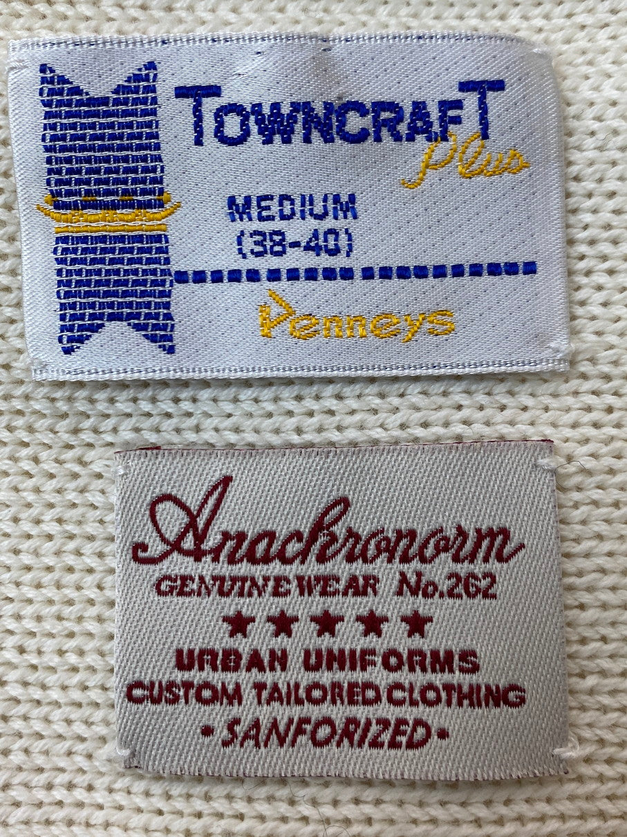 【中古品】【メンズ】 TOWNCRAFT タウンクラフト 60-70's KNIT CARDIGAN VINTAGE 60-70年代 ニットカーディガン トップス ヴィンテージ 146-251106-kk-88-min サイズ：M カラー：アイボリー 万代Net店