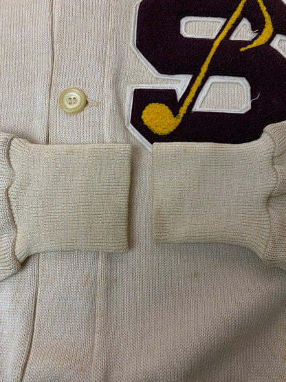 【現状渡し品】【メンズ】 WILSON ウィルソン レタードカーディガン 50-60'S メンズ アウター 50－60年代 ヴィンテージ 146-251214-em-22-min サイズ：40 カラー：ベージュ 万代Net店