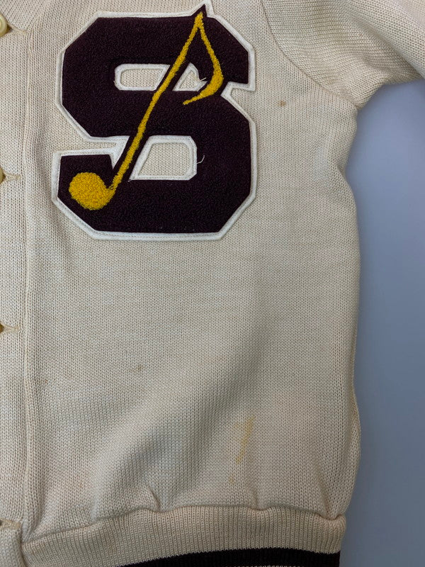 【現状渡し品】【メンズ】 WILSON ウィルソン レタードカーディガン 50-60'S メンズ アウター 50－60年代 ヴィンテージ 146-251214-em-22-min サイズ：40 カラー：ベージュ 万代Net店