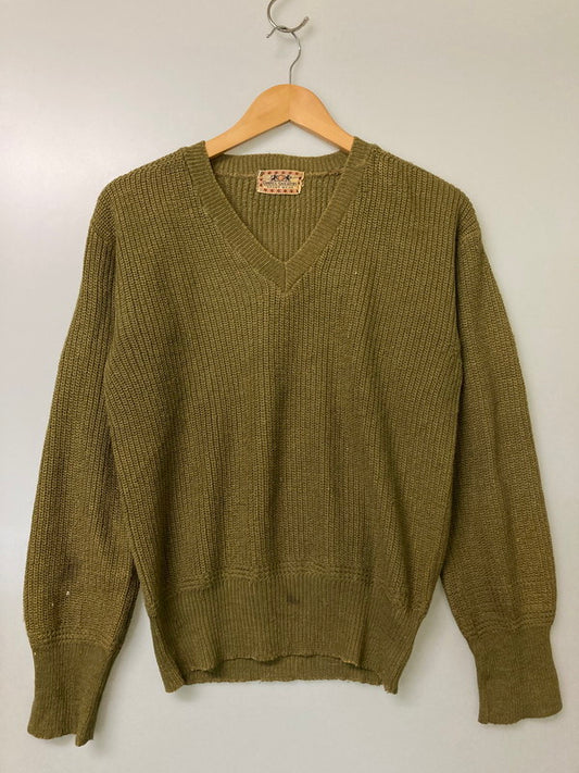 【中古品】【メンズ】 CAMPUS SWEATER キャンパスセーター 40's V NECK SWEATER VINTAGE 40年代 ブイネックセーター トップス ヴィンテージ 146-251002-kk-48-min サイズ：表記無し 下記参照 カラー：カーキ 万代Net店